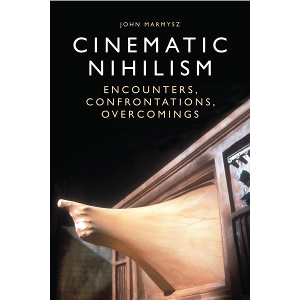 Book cover for Cinematic Nihilism with hand coming out of tv set