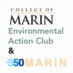 COM logo, text: Environmental Action Club, 350Marin logo