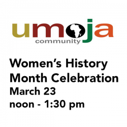 Umoja logo with event date and time