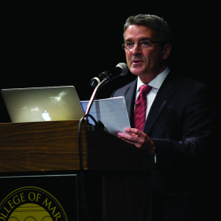 Superintendent/President David Wain Coon at a podium