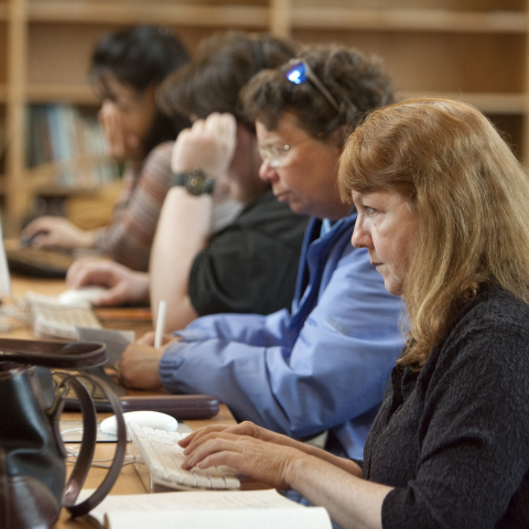 Adults at computers