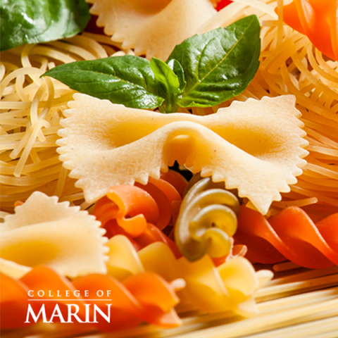 Food pantry items with COM logo