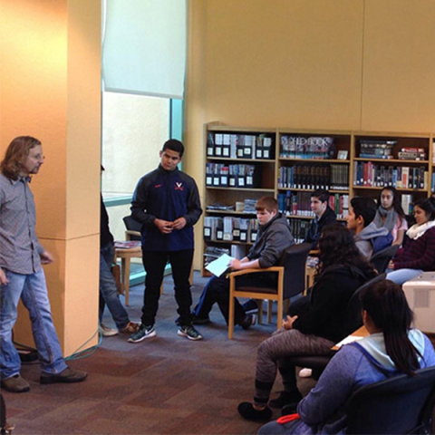 Students inside the IVC Library