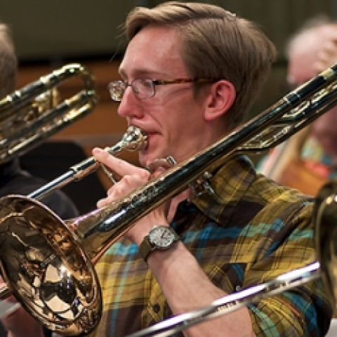 Man playing trombone