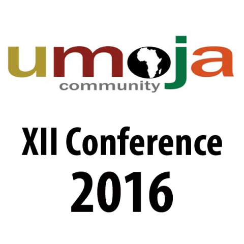 Umoja logo with text that reads: XII conference 2016